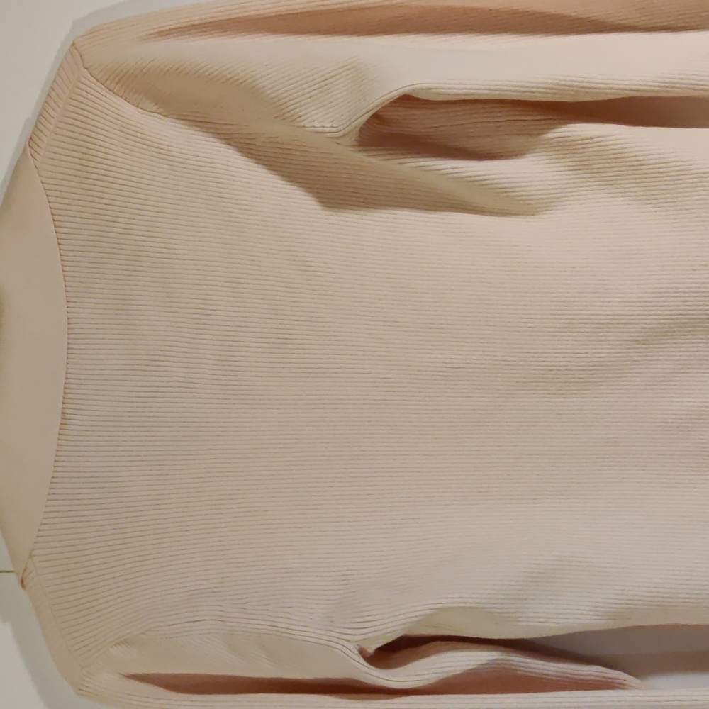 INTERMIX Blush Ribbed Button-Front Long Sleeve Top - Picture 7 of 11